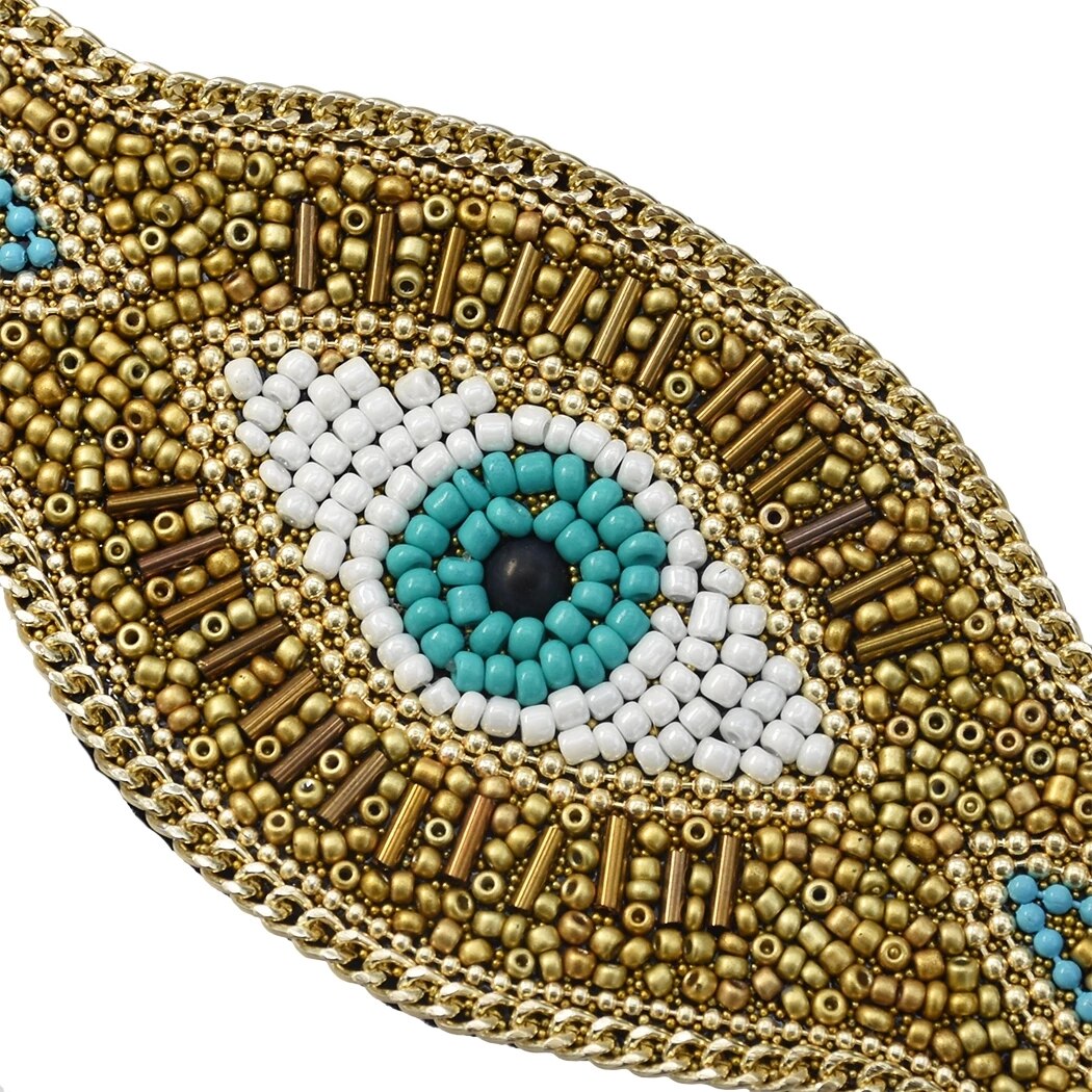 Evil Eye Beaded Bracelet - Floral Fawna