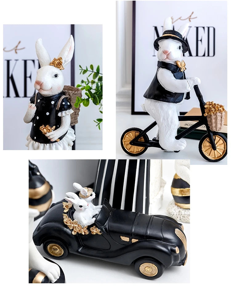 Royal Rabbit Family Figurines - Floral Fawna