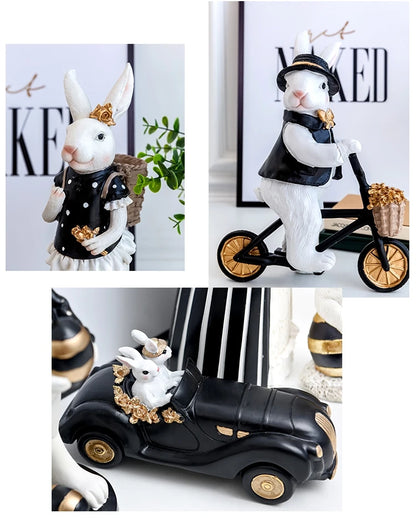 Royal Rabbit Family Figurines - Floral Fawna