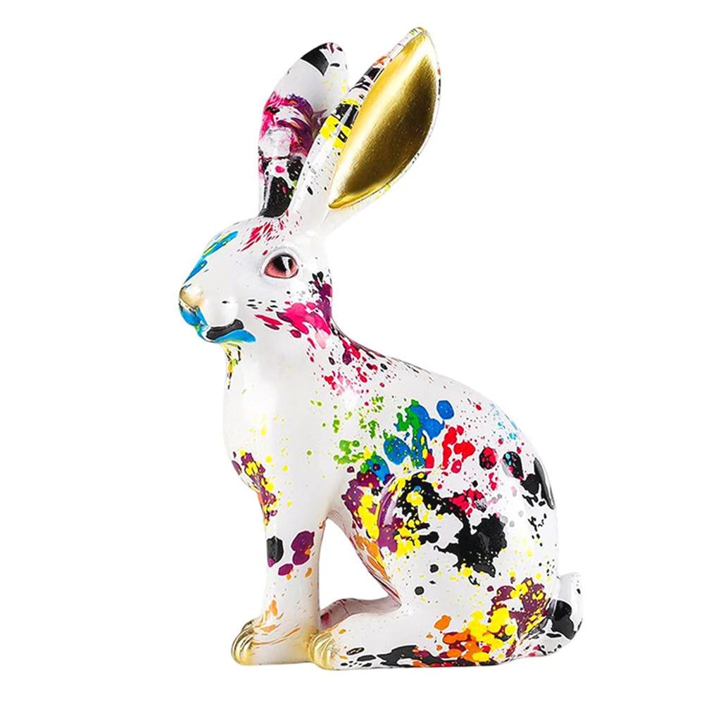 Graffiti Rabbit Sculpture - Floral Fawna