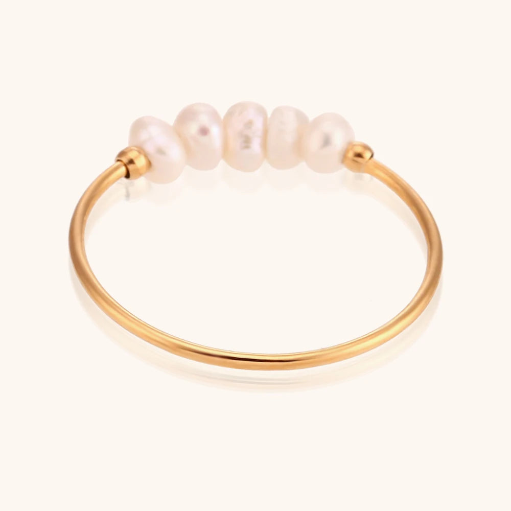 Natural Freshwater Pearl Ring - Floral Fawna