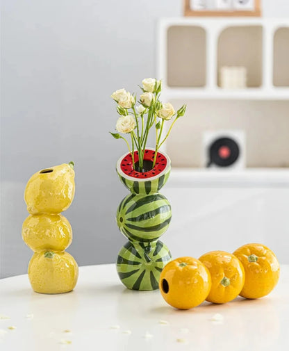 Ceramic Fruits Vase - Floral Fawna