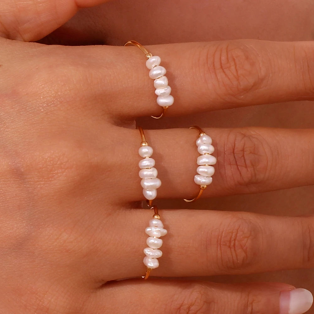 Natural Freshwater Pearl Ring - Floral Fawna