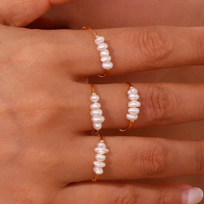 Natural Freshwater Pearl Ring - Floral Fawna