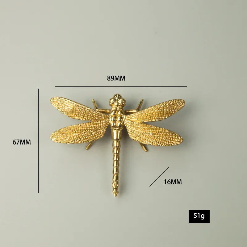 Dragonfly Brass Cabinet Handle