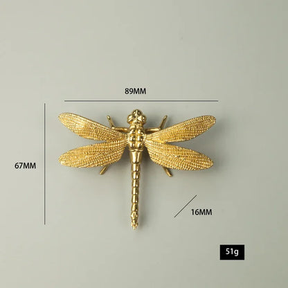 Dragonfly Brass Cabinet Handle