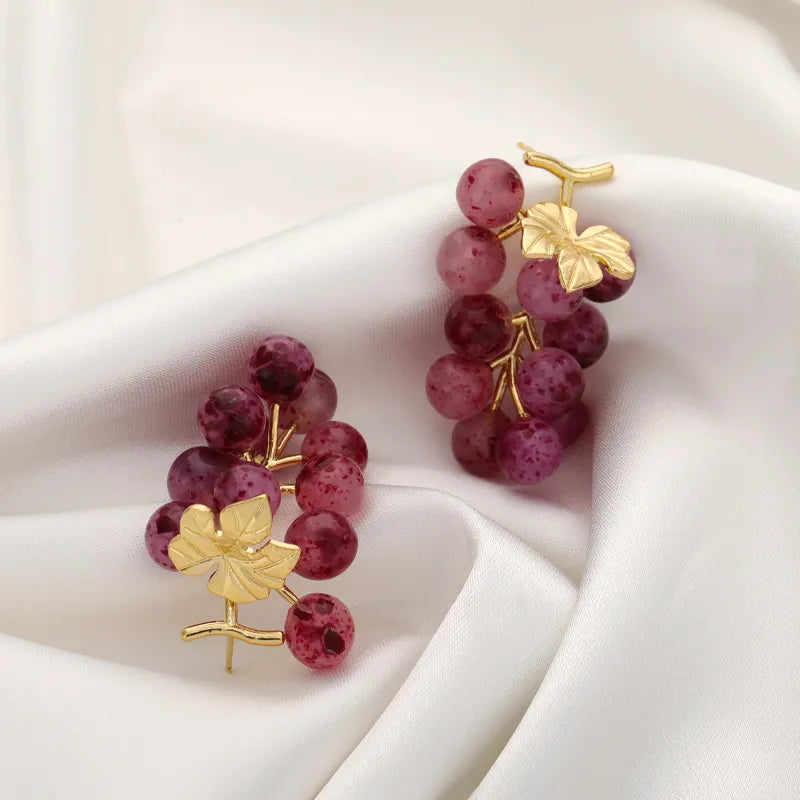 Luxurious Grape Earrings - Floral Fawna