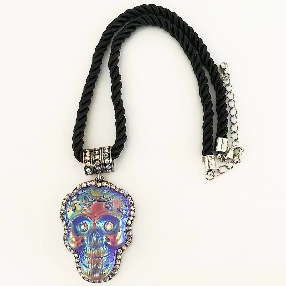Skull Rope Necklace - Floral Fawna
