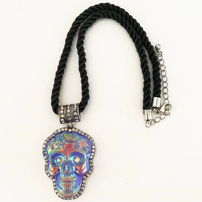 Skull Rope Necklace - Floral Fawna