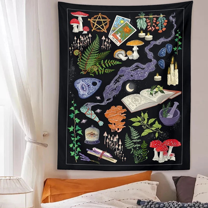 Mushroom Tapestry Wall Hanging