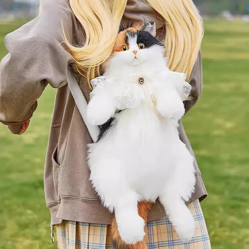 Realistic Plush Cat Backpack