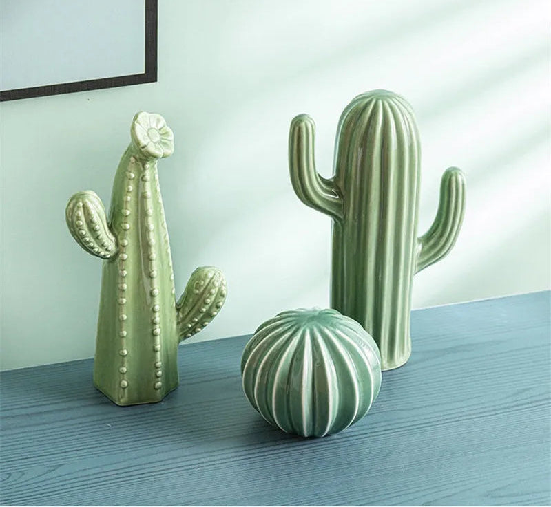 Ceramic Cactus Sculptures - Floral Fawna