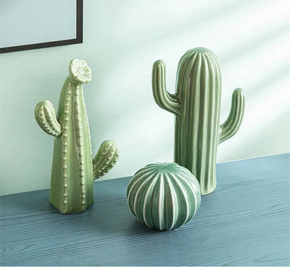 Ceramic Cactus Sculptures - Floral Fawna