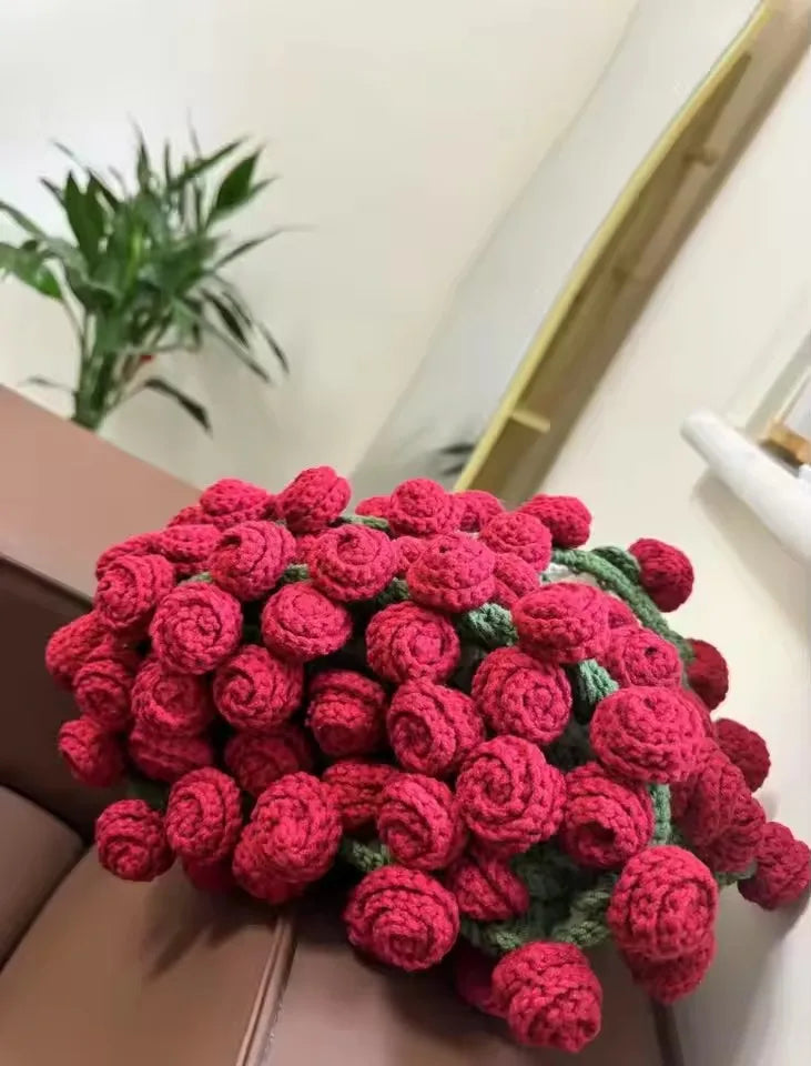 Red Rose Trim Circular Blanket - Floral Fawna