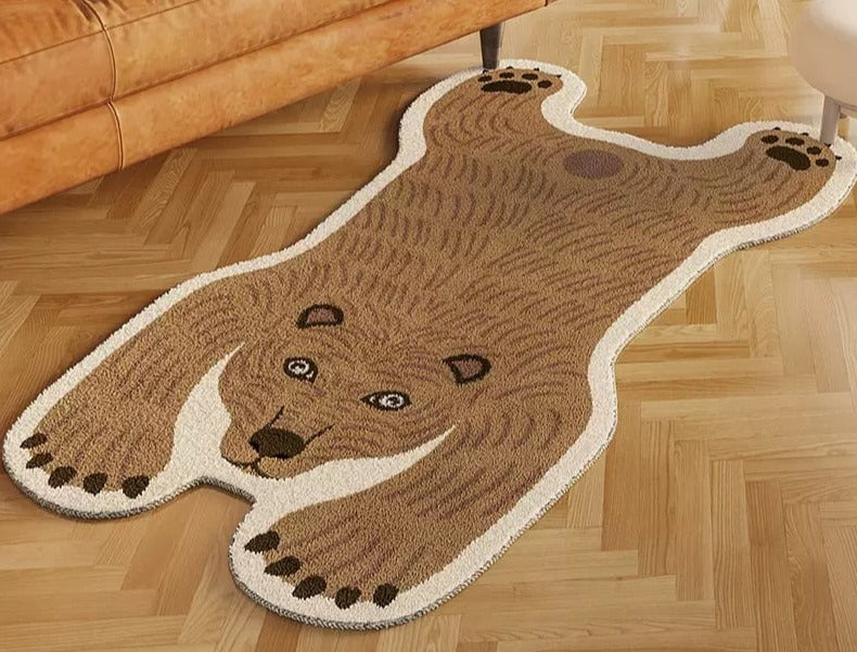 Faux Fur Striped Bear Rug - Floral Fawna