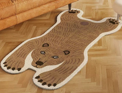 Faux Fur Striped Bear Rug - Floral Fawna