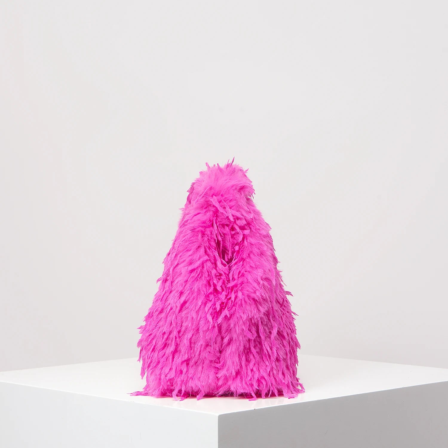 Oversized Faux Feather Clutch Bag - Floral Fawna