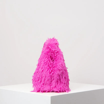 Oversized Faux Feather Clutch Bag - Floral Fawna