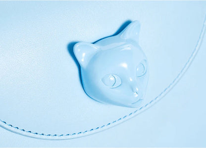 Leather Cat Face Handbag - Floral Fawna