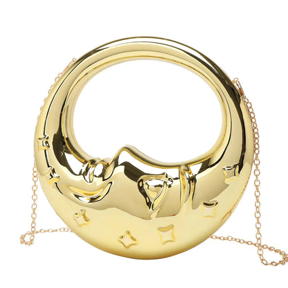 Crescent Moon Clutch Bag - Floral Fawna