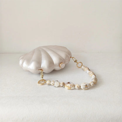 Acrylic Shell Clutch Bag - Floral Fawna