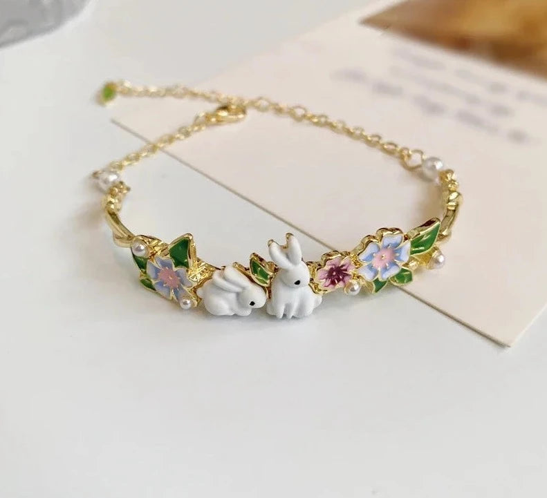 Floral Rabbit Bracelet - Floral Fawna