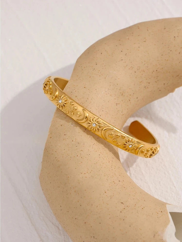 Gold Celestial Cuff Bracelet