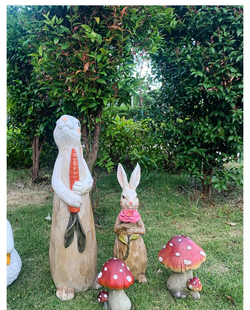 Mushroom Garden Ornament - Floral Fawna