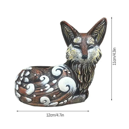 Fox Resin Planter - Floral Fawna