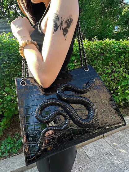 3D Faux Leather Snake Bag