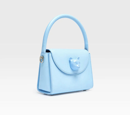 Leather Cat Face Handbag - Floral Fawna