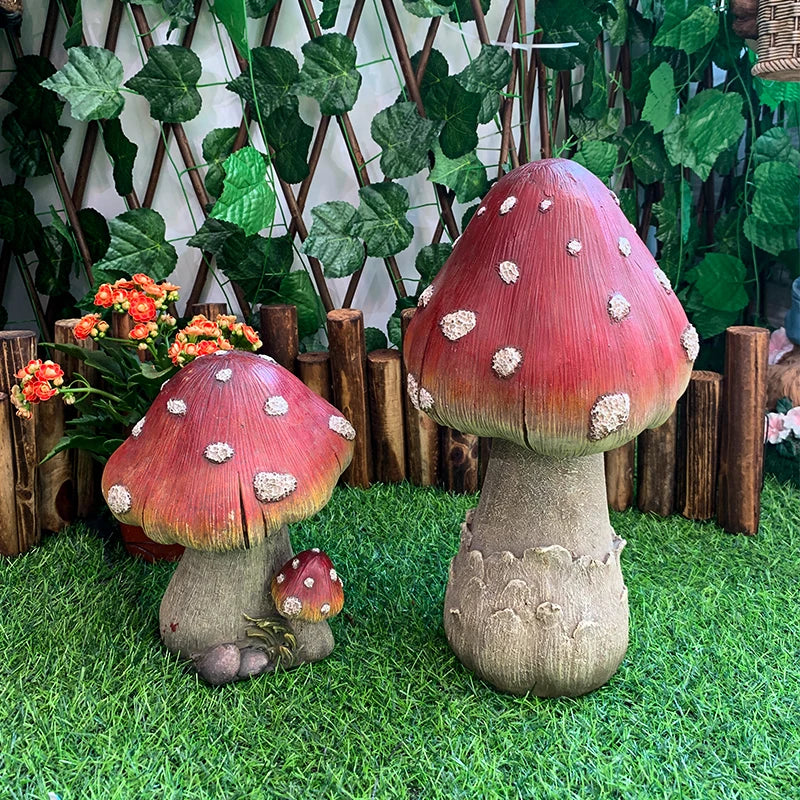 Mushroom Garden Ornament - Floral Fawna