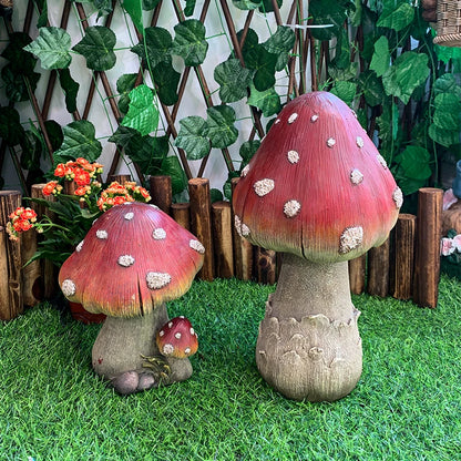 Mushroom Garden Ornament - Floral Fawna