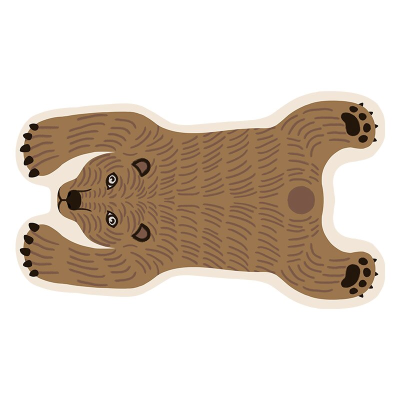 Faux Fur Striped Bear Rug - Floral Fawna