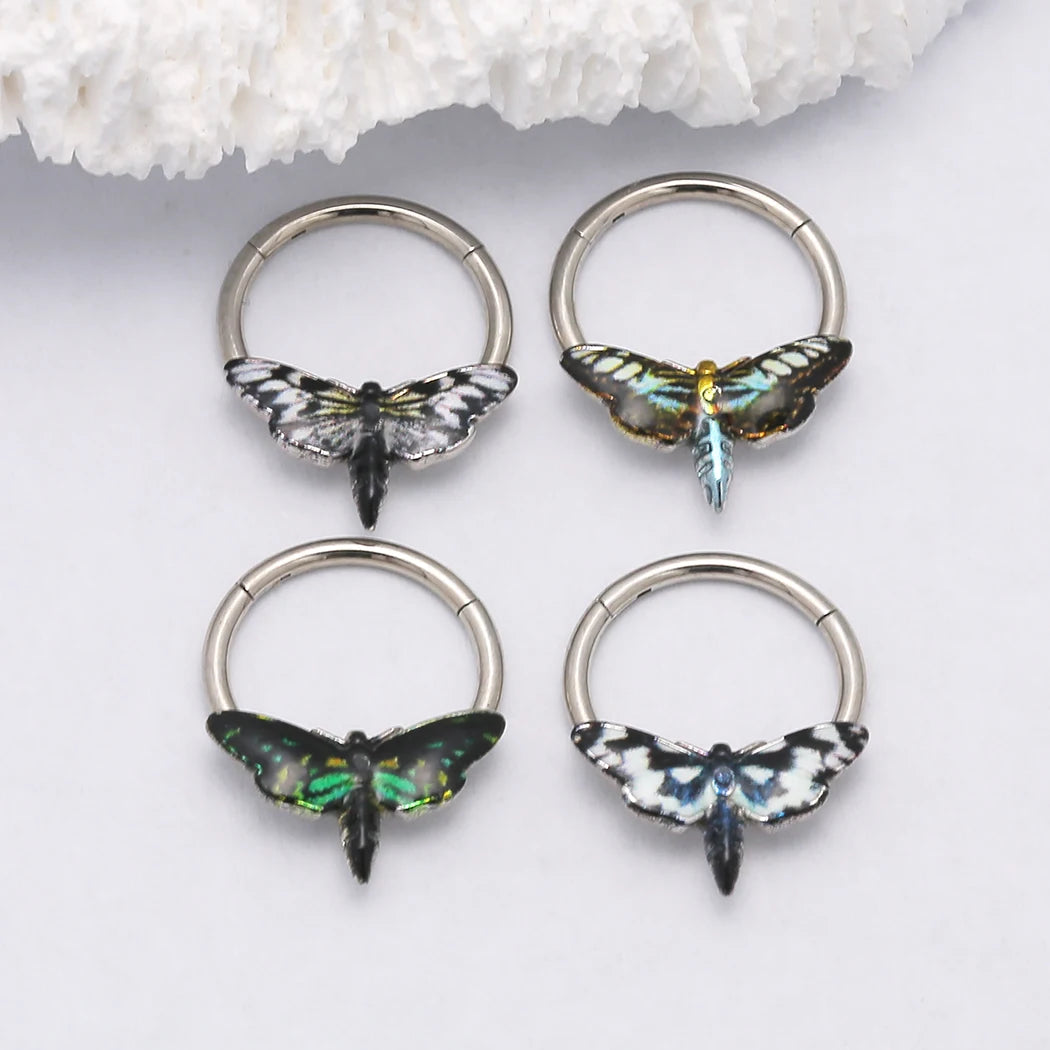 Moth Septum Nose Ring - Floral Fawna