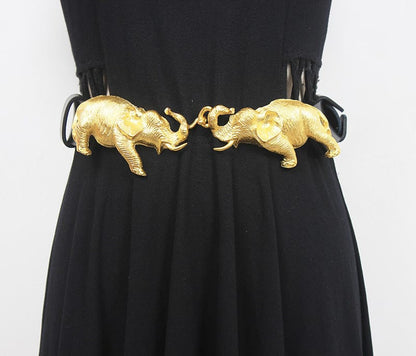 Luxury Elephant Statement Belt - Floral Fawna