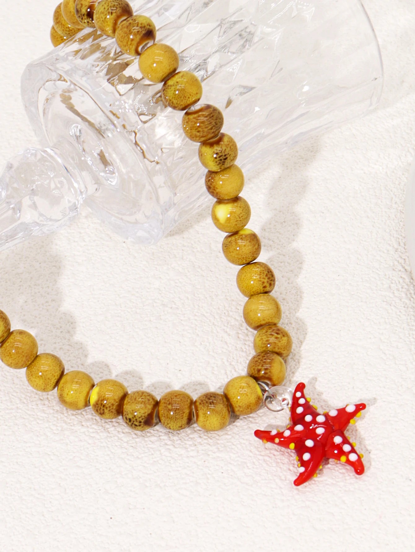 Glass Pendant Beaded Necklace - Floral Fawna