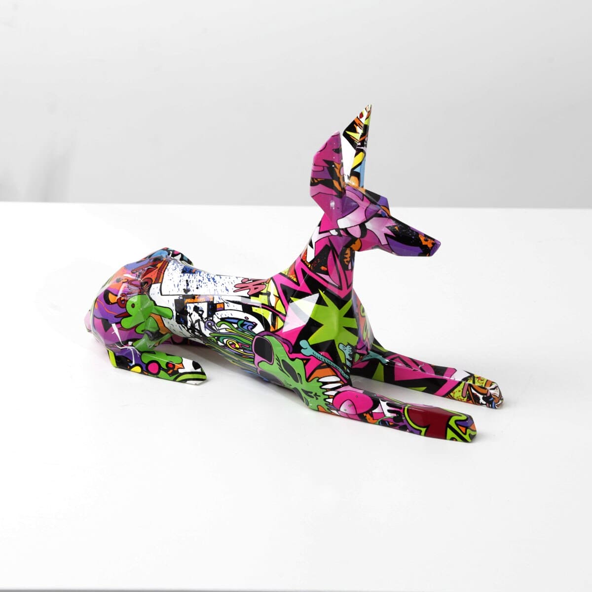 Abstract Dobermann Sculpture - Floral Fawna