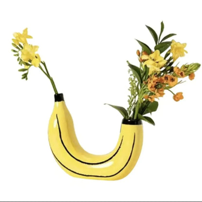 Banana Shaped Vase - Floral Fawna