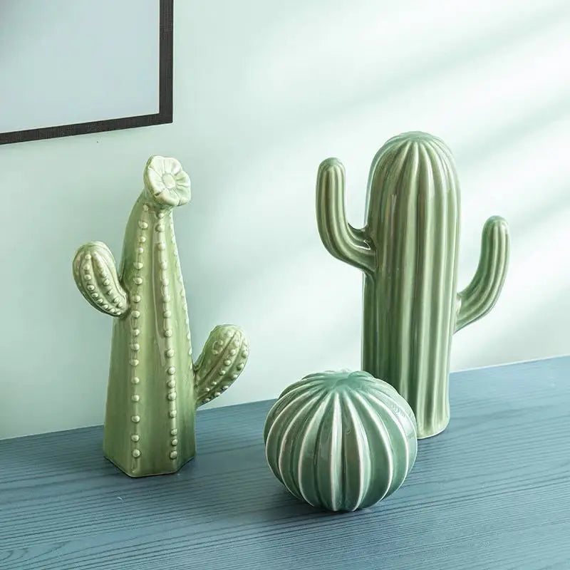 Ceramic Cactus Sculptures - Floral Fawna