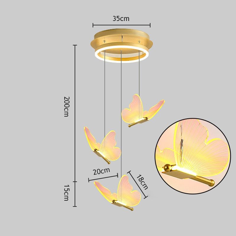 Nordic Butterfly Chandelier - Floral Fawna
