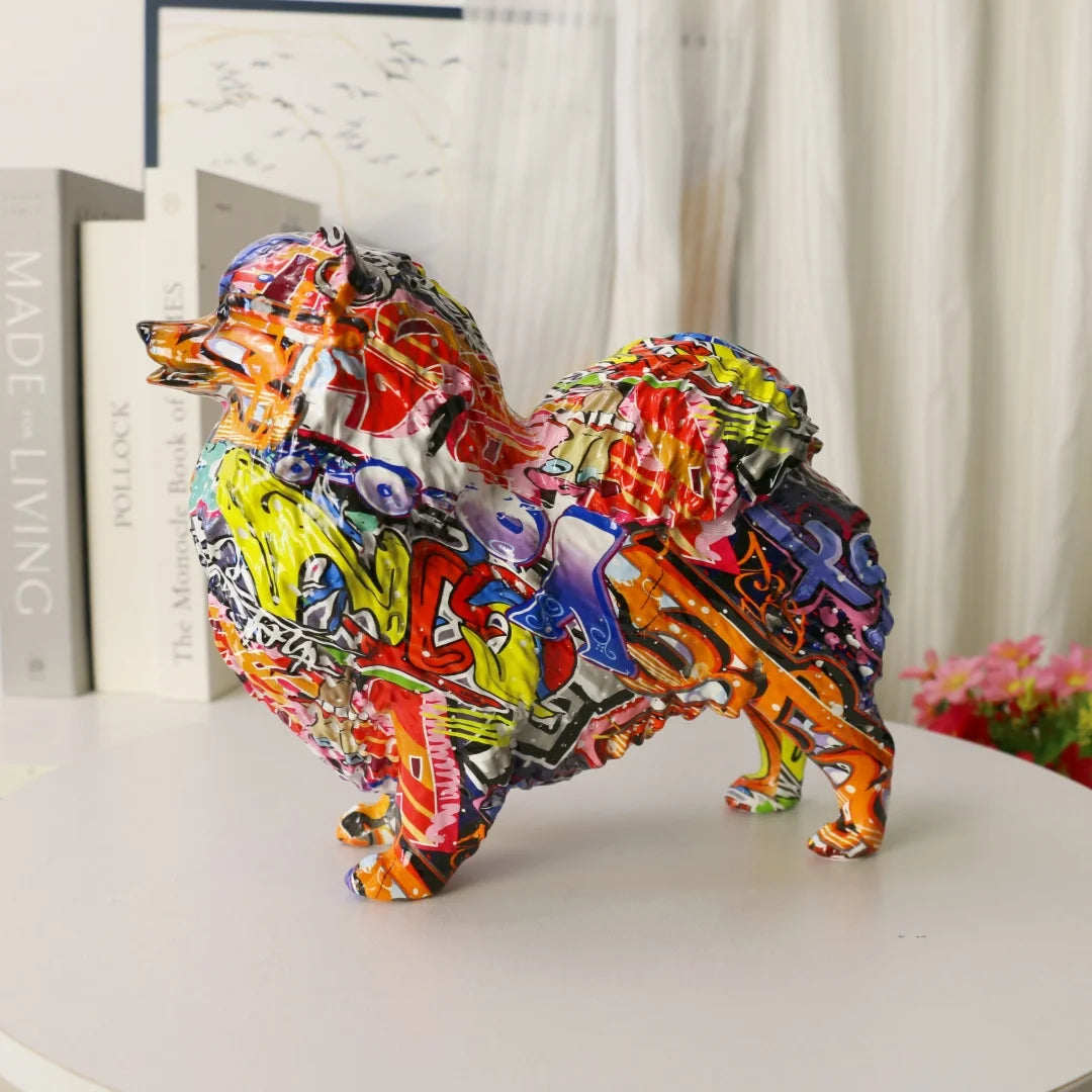 Abstract Pomeranian Sculpture - Floral Fawna