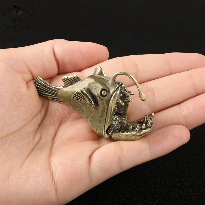 Anglerfish Brass Figurine - Floral Fawna