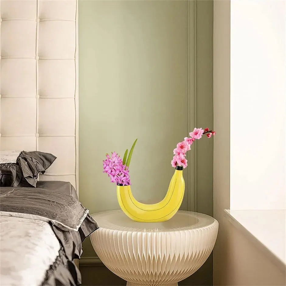 Banana Shaped Vase - Floral Fawna