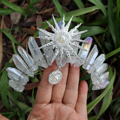 Sun Goddess Crystal Crown - Floral Fawna