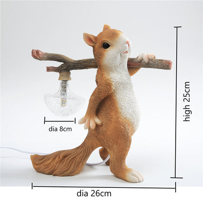 Squirrel Carrying Log Night Light - Floral Fawna