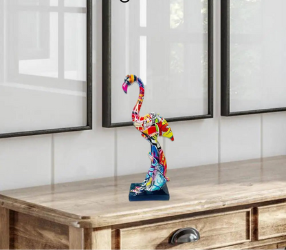 Abstract Flamingo Sculpture - Floral Fawna