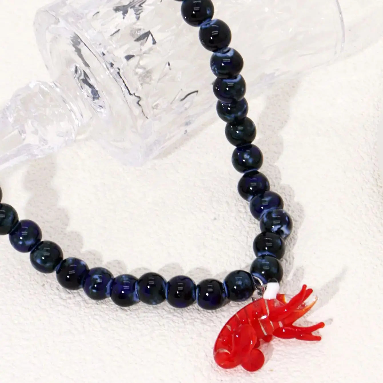 Glass Pendant Beaded Necklace - Floral Fawna