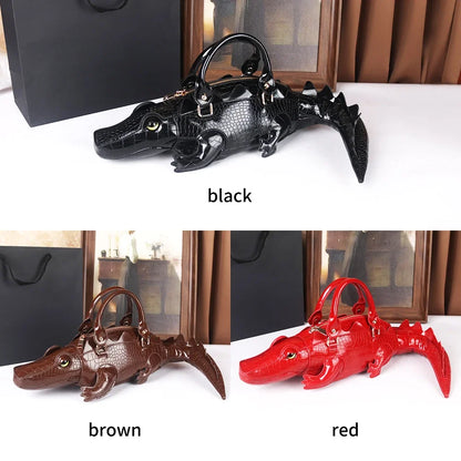 3D Alligator Crossbody Bag - Floral Fawna