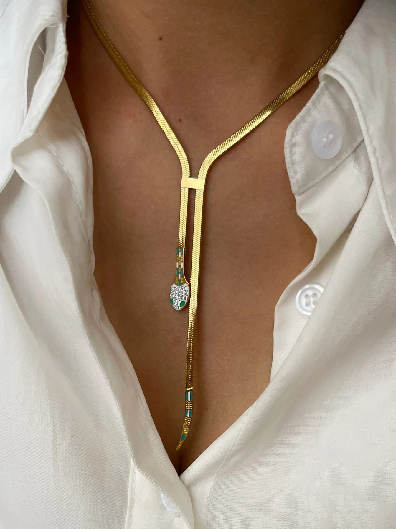 Snake Chain Tassel Necklace